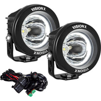 3,7" Optimus Round 15Âș Beam med White Halo LED Light Kit
