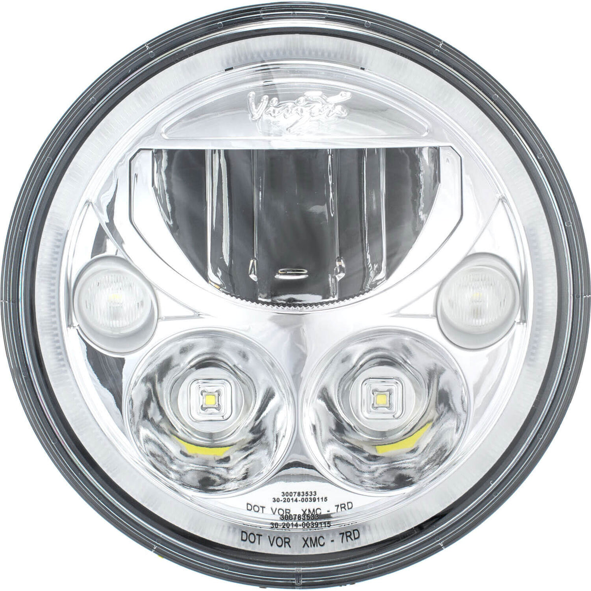 Einzelner 7" runder bernsteinfarbener Halo VX-Scheinwerfer (mit Low-High-Halo)
