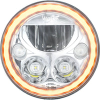 Einzelner 7" runder bernsteinfarbener Halo VX-Scheinwerfer (mit Low-High-Halo)