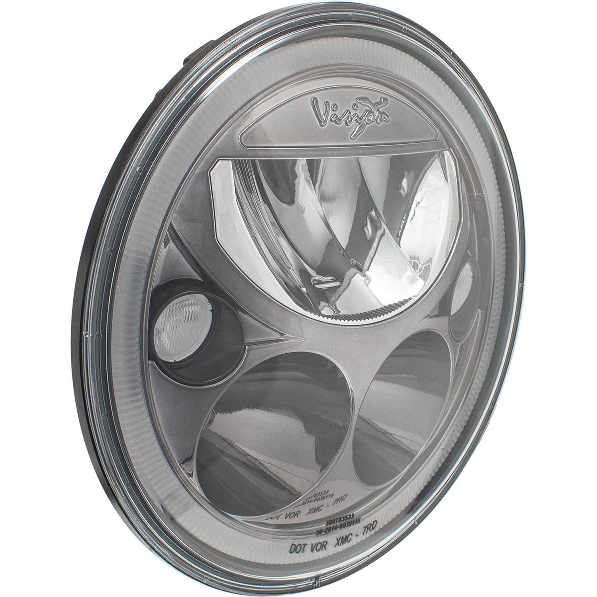 Enkele 7" ronde zwart verchroomde VX-koplamp (met lage-hoge-halo)