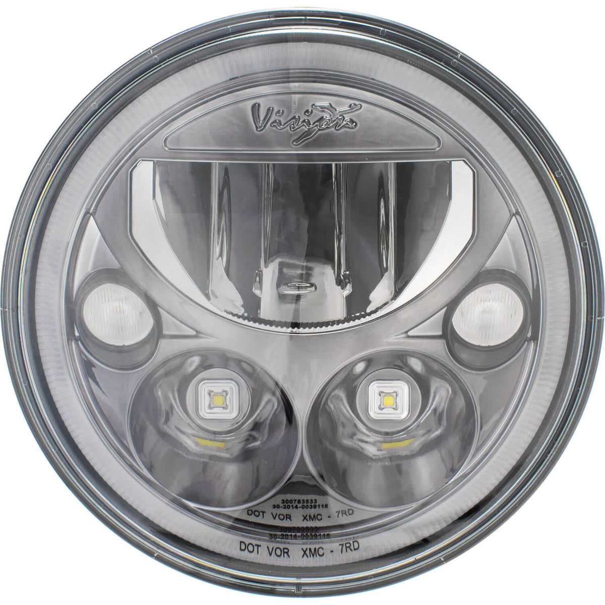 Enkele 7" ronde zwart verchroomde VX-koplamp (met lage-hoge-halo)
