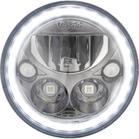 Enkele 7" ronde zwart verchroomde VX-koplamp (met lage-hoge-halo)
