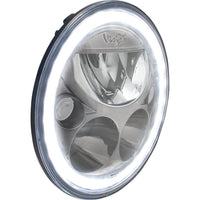 Enkele 7" ronde zwart verchroomde VX-koplamp (met lage-hoge-halo)