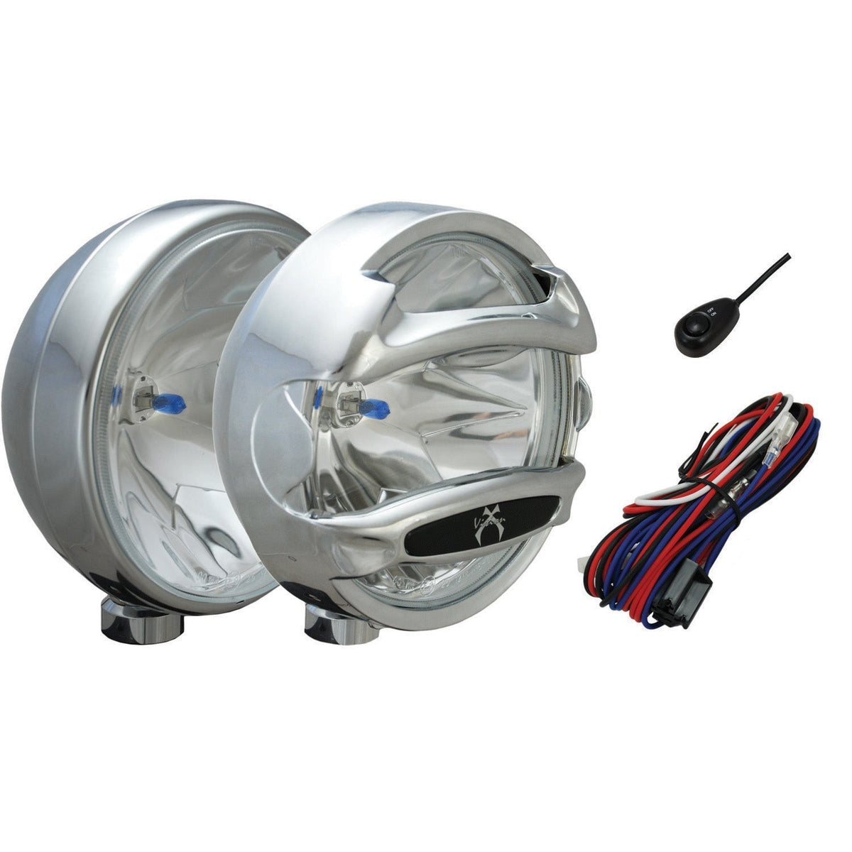 Spots halogènes chromés de 8 po, 100 watts, avec protections contre les roches