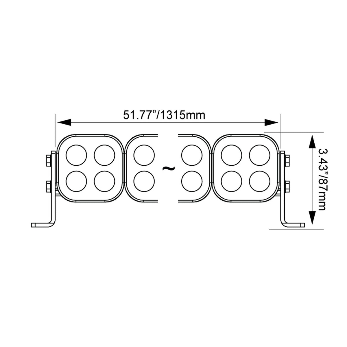 50 inch gebogen Unite modulaire LED-lichtbalk - voorgeconfigureerd