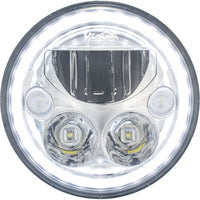 Phare LED Chrome XMC de 7" pour moto | Halo Blanc
