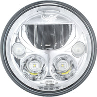 Phare LED Chrome XMC de 7" pour moto | Halo Blanc