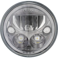 Phare LED pour moto XMC 7" noir chromé | Halo Blanc