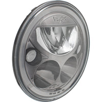 Phare LED pour moto XMC 7" noir chromé | Halo d'Ambre