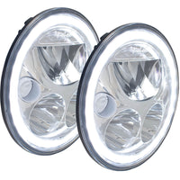 2007-2018 Jeep JK VX LED Headlight Kit - Chrome | White Halo