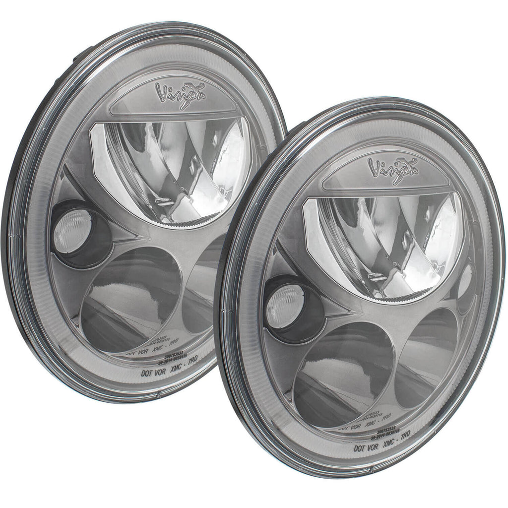 2007-2018 Jeep JK VX LED Headlight Kit - Black Chrome | Amber Halo
