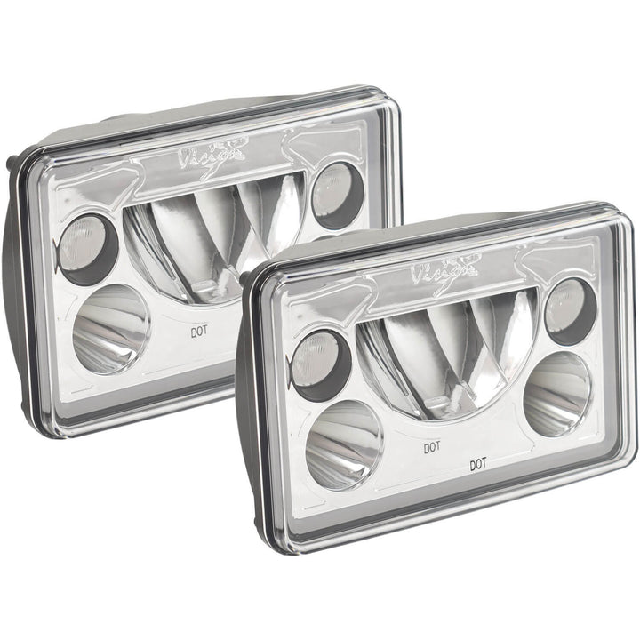 Kit phare LED série VX 4x6" - Chrome | Halo ambre