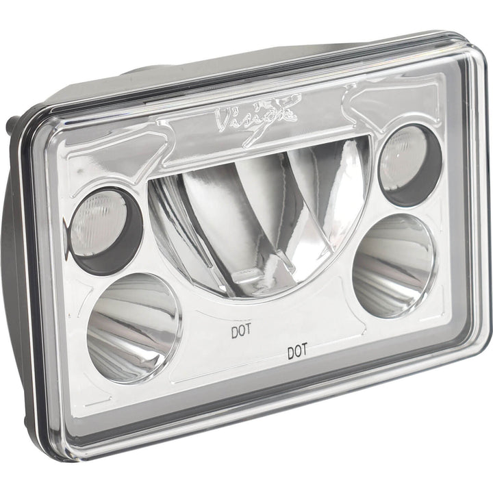 Single 4x6 Rectangle VX Amber Halo Headlight (with Low-High-Halo)