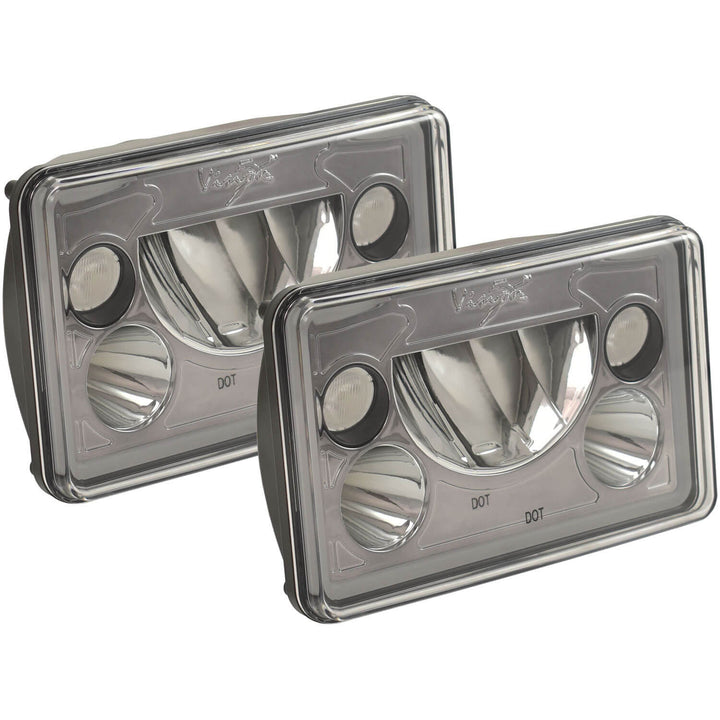 4x6" VX Serie LED Strålkastarkit - Svart Krom | Amber Halo