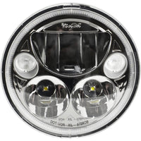 5.75" Single Black Chrome Face Round VX Headlight (with Low-High-Halo)