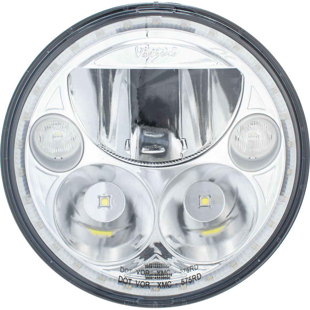 Single 5.75" Round VX LED Headlight (with Low-High-Halo)