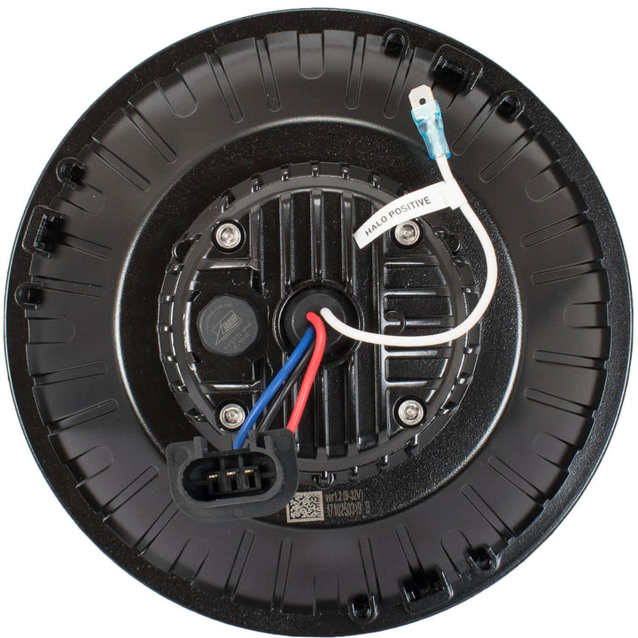 Phare VX rond 7" simple avec halo ambre (avec feux de croisement, feux de route et halo)