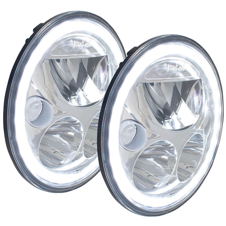 7" VX Series LED Headlight Kit - Chrome | White Halo