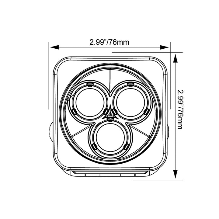 Kit de cañón de luz LED múltiple cuadrado CG2 de 3"