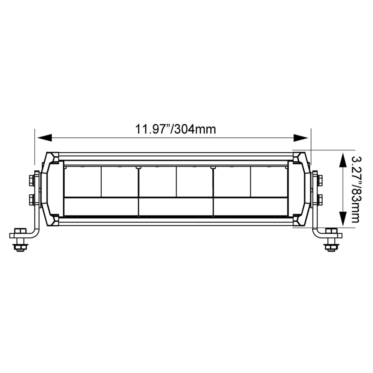 12" Shocker Dual Action LED Light Bar | Race Amber Elliptical