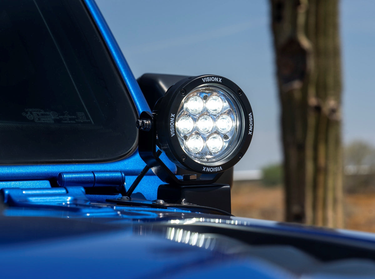 18+ Jeep JL / '20+ Jeep Gladiator Cowl Light Kit (mit 4,7" CG2 Light Cannon)