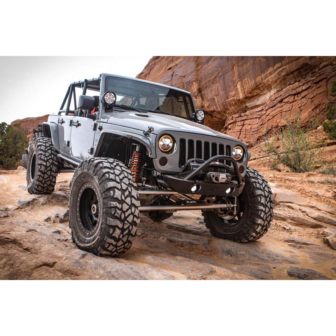 2007-2017 Jeep JK VX LED Headlight Kit - Black Chrome | White Halo