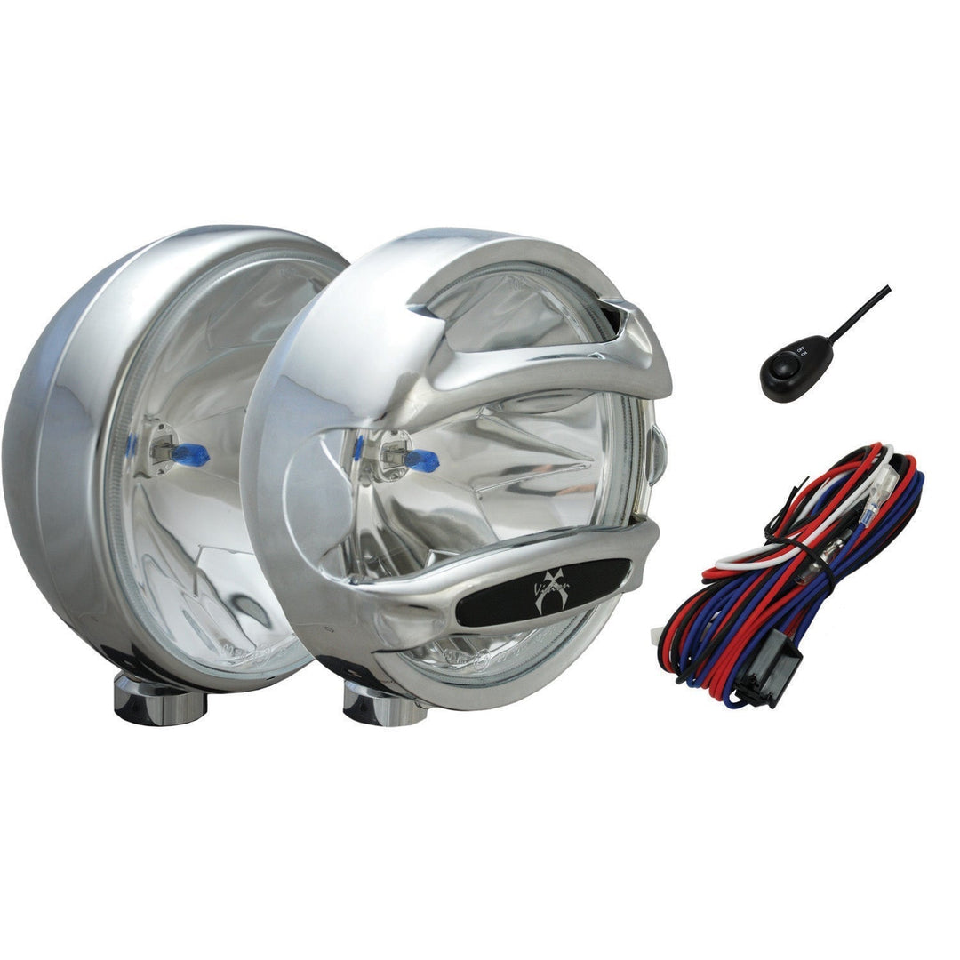 8" chromen 100 Watt halogeen spotlampen met rotsbeschermers