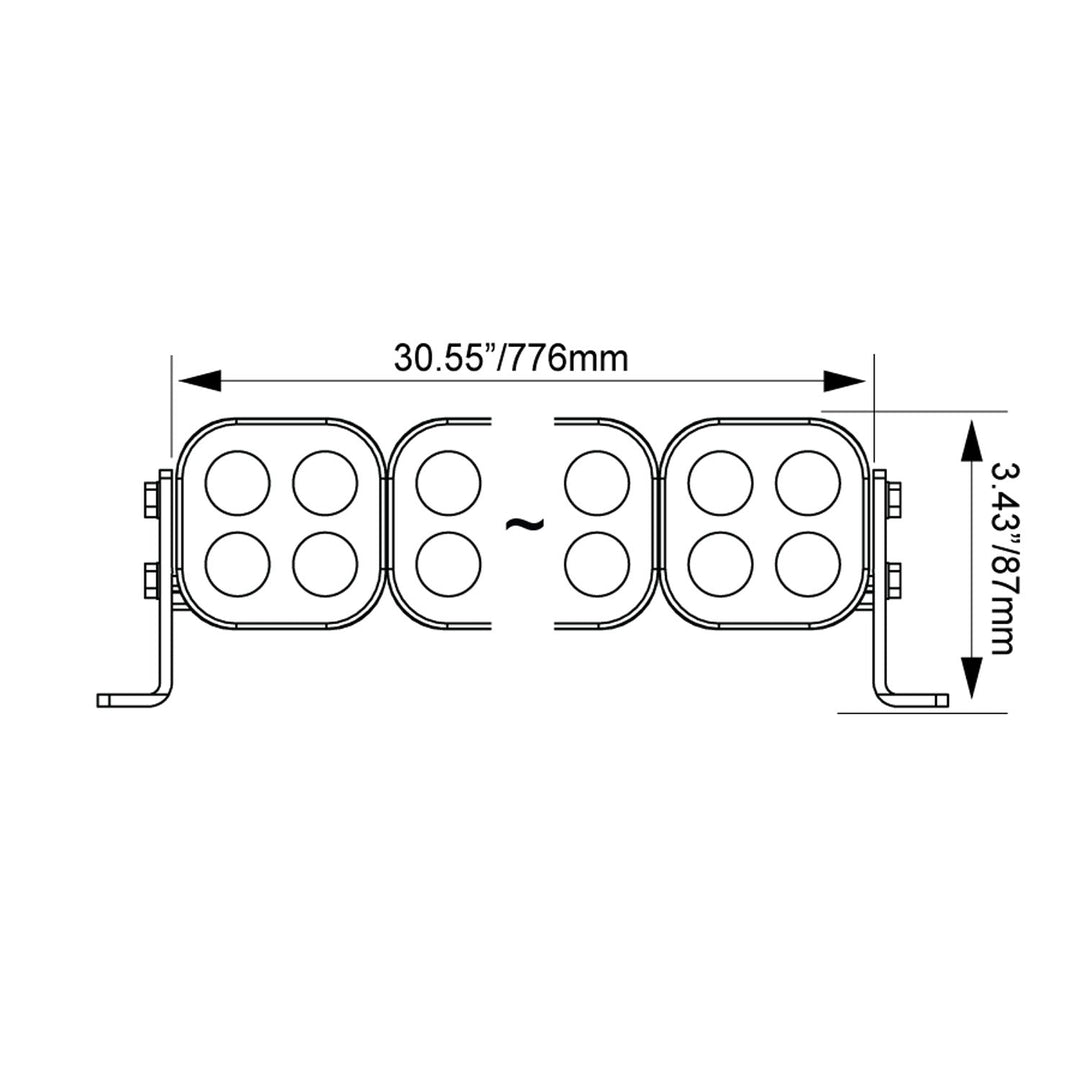 30" Unite modulär LED-ljusramp - Förkonfigurerad