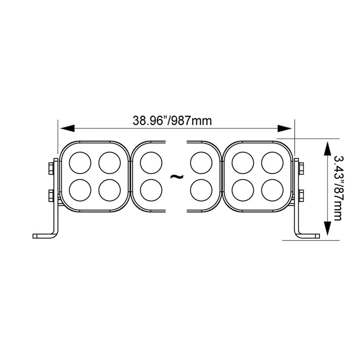 40" Unite modulär LED-ljusramp - Förkonfigurerad