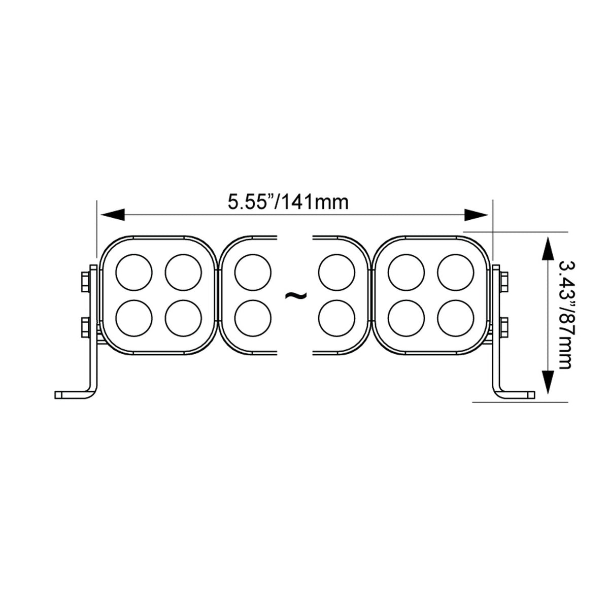 Barra de luces LED modular Unite de 6" - Preconfigurada