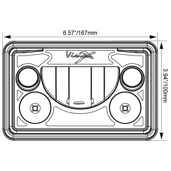 4x6" VX Series LED Headlight Kit - Chrome | White Halo