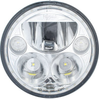 Faro LED para motocicleta XMC de 5,75 pulgadas, cromado | Halo Blanco