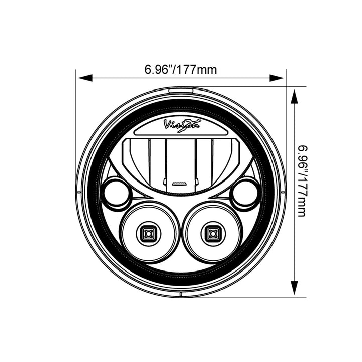 7" VX Series LED Headlight Kit - Black Chrome | White Halo