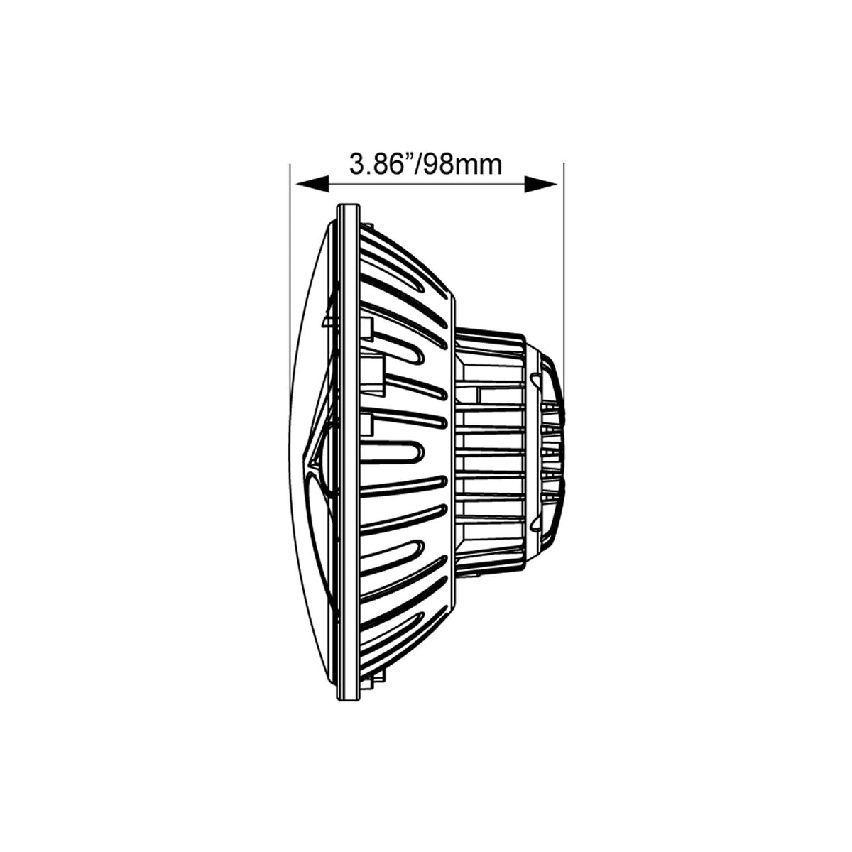 5,75" einzelner runder VX-Scheinwerfer mit schwarzem Chromgesicht (mit Low-High-Halo)