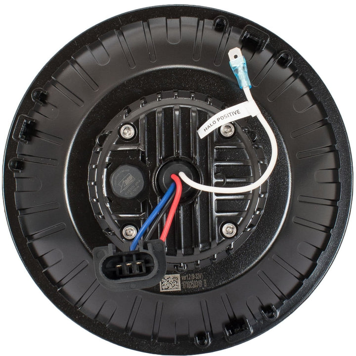 7" XMC motorfiets LED-koplamp zwart chroom | wit halo