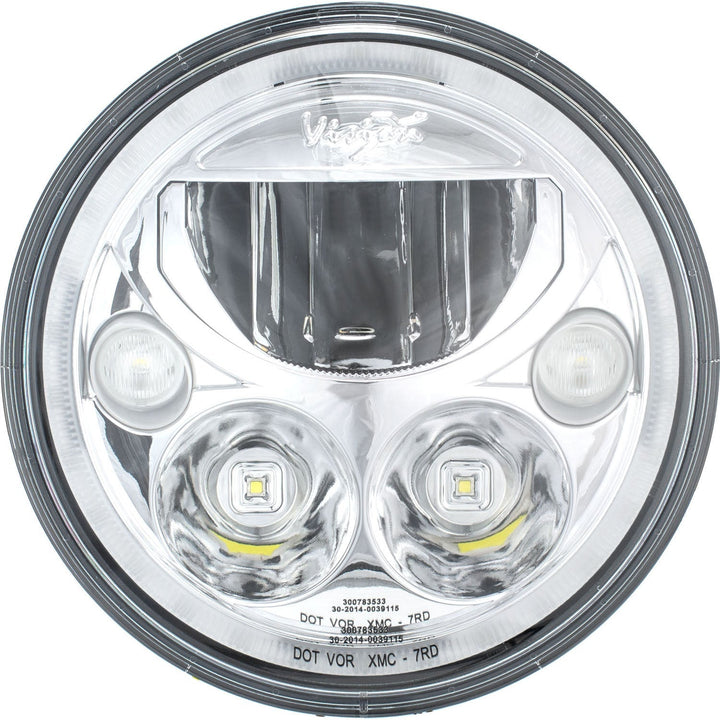 7" XMC Motorrad LED-Scheinwerfer Chrom | Weißer Halo