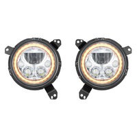 18+ Jeep JL / '20+ Jeep Gladiator VX LED Headlight Kit - Chrome | Amber Halo