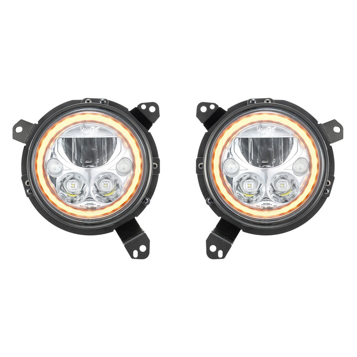 18+ Jeep JL / '20+ Jeep Gladiator VX LED Headlight Kit - Chrome | Amber Halo