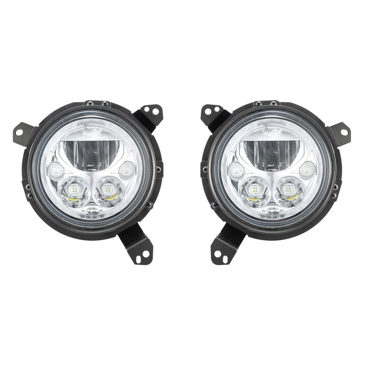 Kit de faros delanteros LED Jeep JL / Jeep Gladiator VX '20+ 18+ - Cromado | Halo de ámbar