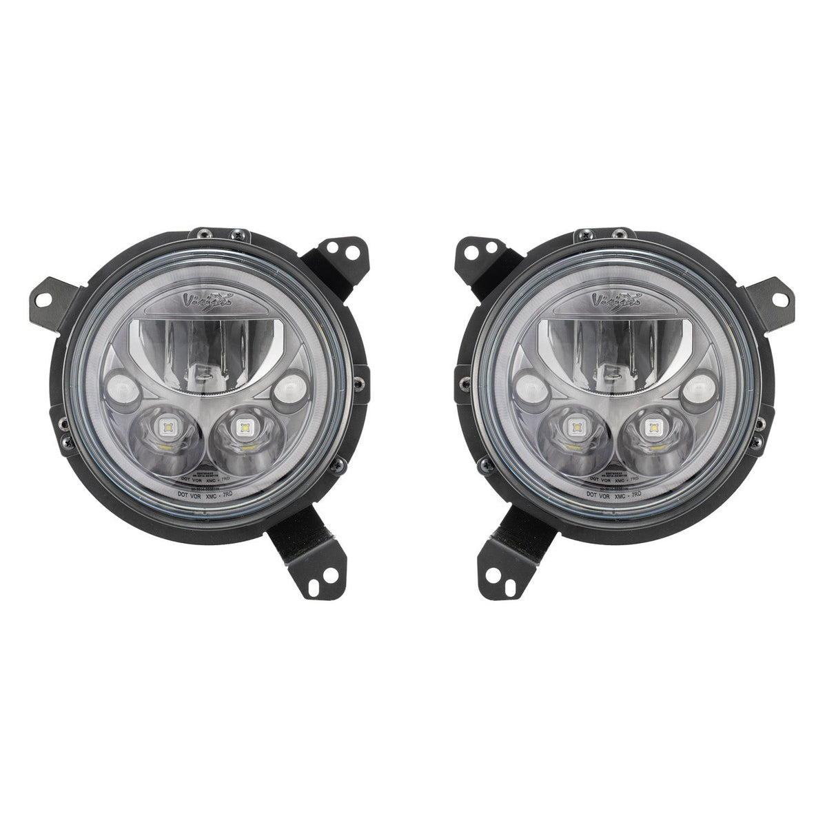 Kit de faros delanteros LED Jeep JL / Jeep Gladiator VX '20+ 18+ - Cromo negro | Halo de ámbar