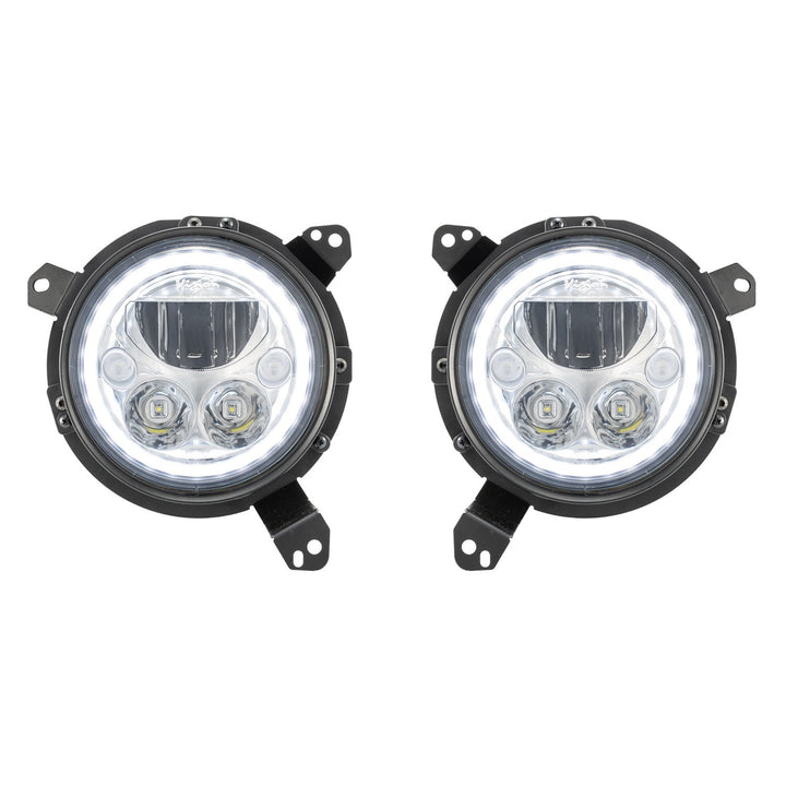 18+ Jeep JL / '20+ Jeep Gladiator VX LED Headlight Kit - Chrome | White Halo