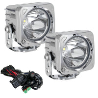 3" Optimus Chrome Square 10º Beam LED Light Kit