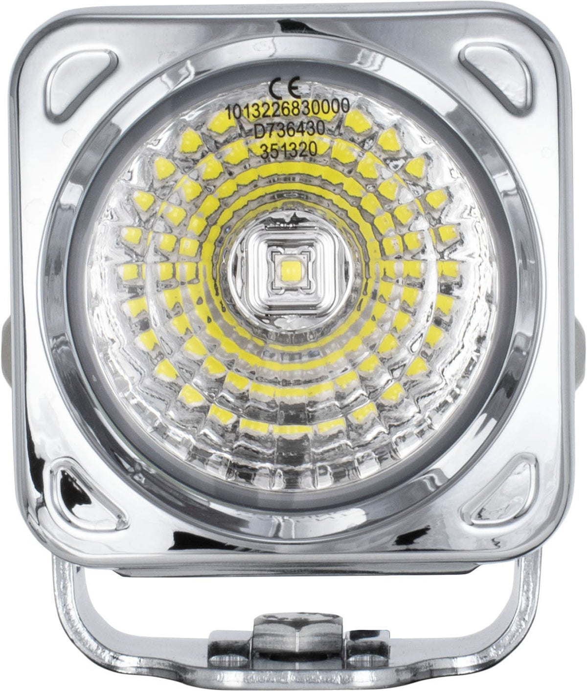 Luz LED Optimus cromada cuadrada de 3" con haz de 20°