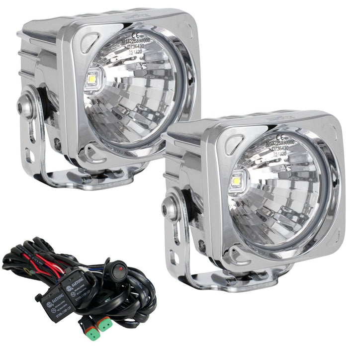 Kit de luz LED de haz cuadrado de 20° Optimus Chrome de 3"