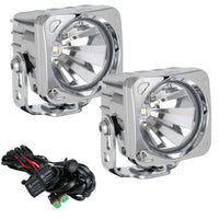 3" Optimus chroom vierkante LED-lichtset met 60 graden straal