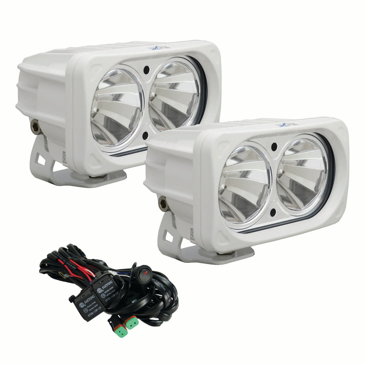 6″ White Optimus Dual 60° Beam LED Light Kit