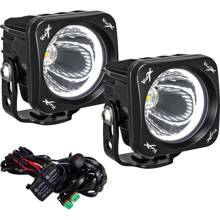 3" Optimus Square 15º Beam with White Halo LED Light Kit
