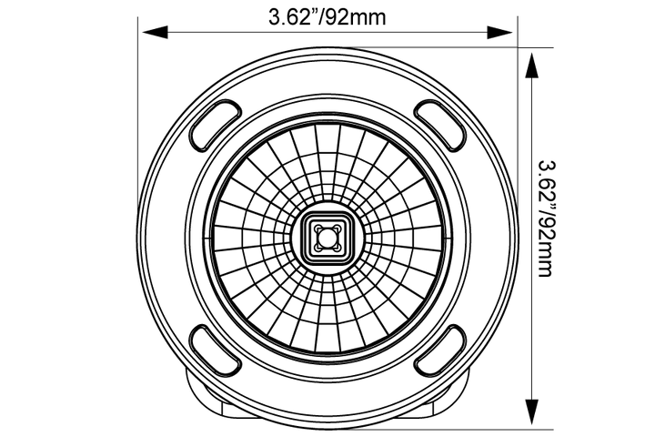 3,7" Weißer Optimus Rundstrahl 60º LED-Licht