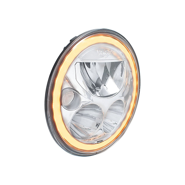 Phare LED moto XMC 5,75" Chrome | Halo ambre